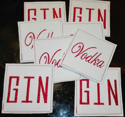 Limited Edition White Leather Coasters with Exquisite Embroidery - Enhance Your Décor