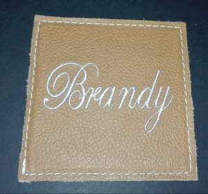 Brandy leather coaster