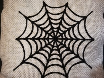 Amazing Halloween Square Cushion - Embroidery Spider Web-Last One! - Image 2