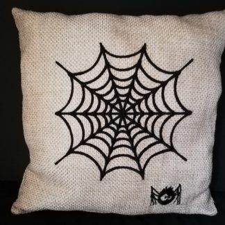 Amazing Halloween Square Cushion - Embroidery Spider Web-Last One!