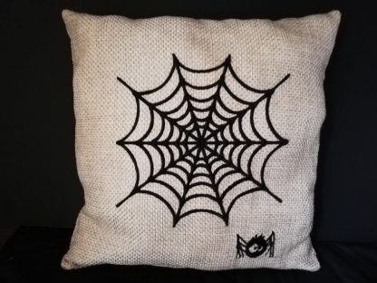 Amazing Halloween Square Cushion - Embroidery Spider Web-Last One!