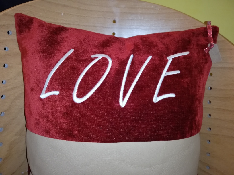 LOVE CUSHION Zig Zag Embroidery and Sewing Redditch