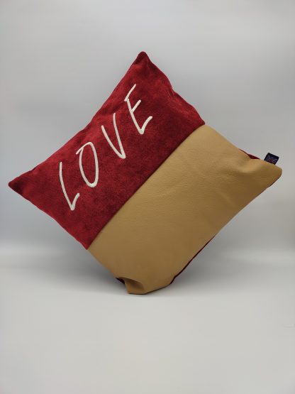 Love Cushion velvet leather embroidery stitch work - Image 5