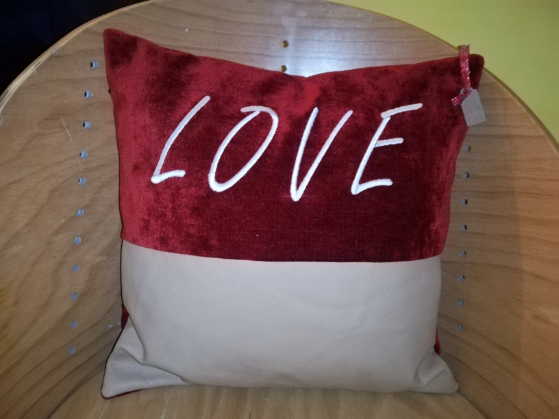 LOVE CUSHION Zig Zag Embroidery and Sewing Redditch