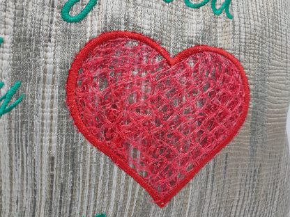 Shimmering Romance: The Red Love Heart Silver Cushion - Image 5