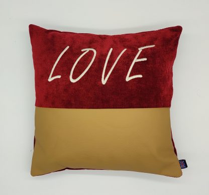 Love Cushion velvet leather embroidery stitch work