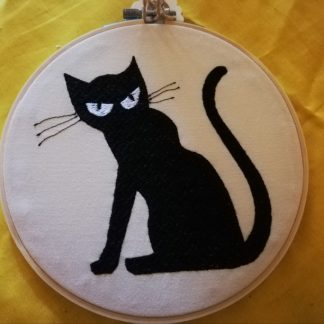 The Enchanting Black Cat Hoop Art Embroidery