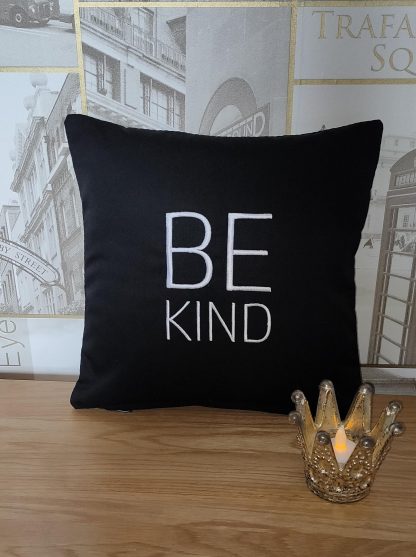 Limited Time Only Black Embroidery cushion cover -Be Kind - Image 2