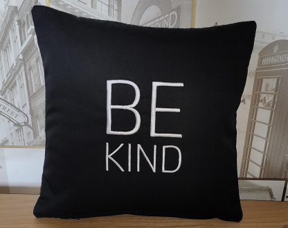 Limited Time Only Black Embroidery cushion cover -Be Kind