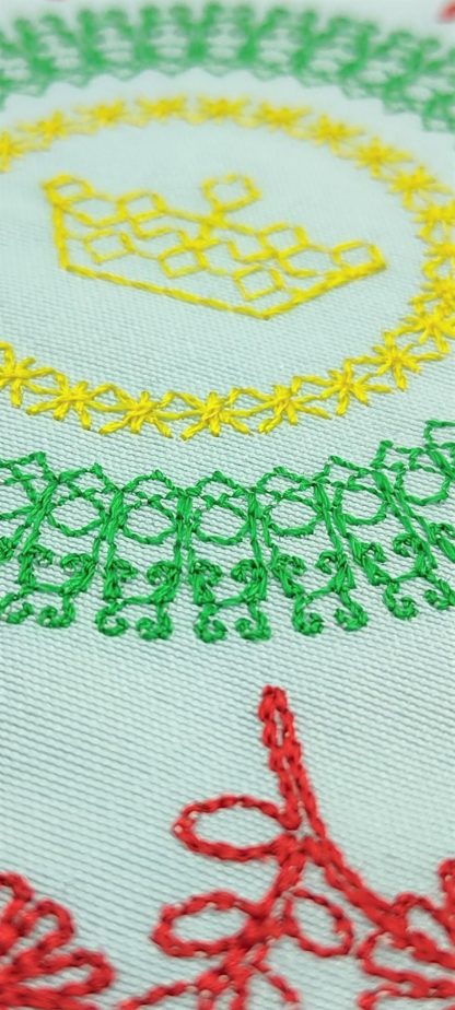 Beautiful Diamond Pattern Embroidery cushion Cover - double side pattern - Image 5