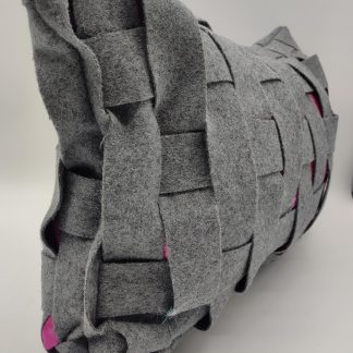 Limited Edition New Beautiful Grey and Pink Wool Weaved Cushion
