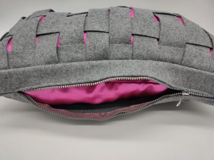 Limited Edition New Beautiful Grey and Pink Wool Weaved Cushion - Image 5