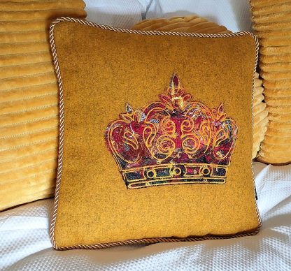 Enhance Your Décor with the Stunning Royal Crown Cushion Cover: Free Motion Embroidery at Its Finest - Image 2