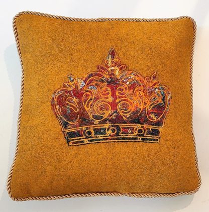 Enhance Your Décor with the Stunning Royal Crown Cushion Cover: Free Motion Embroidery at Its Finest