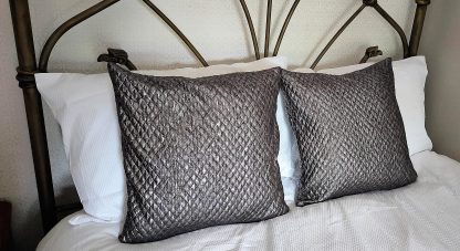 Stunning Silver Quilted Fabric Cushion Cover - Enhance Your Décor with Elegance - Image 4