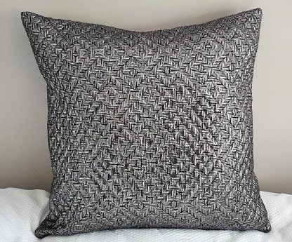 Stunning Silver Quilted Fabric Cushion Cover - Enhance Your Décor with Elegance