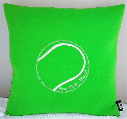 Limited Edition Beautiful Green Embroidered Tennis Ball Cushion Cover