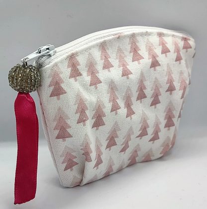 Pink Christmas Tree Coin Purse