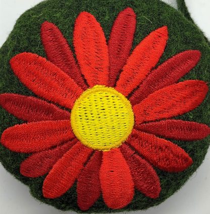 Bag Charm - Red Daisy