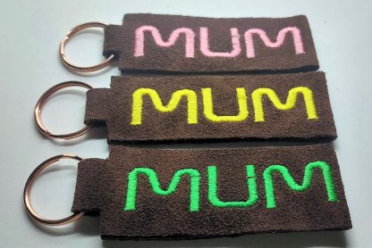 Leather Key Rings - Brown suede