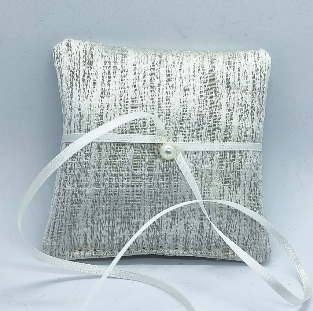 Wedding Day Ring Cushion CREAM With RIBBON