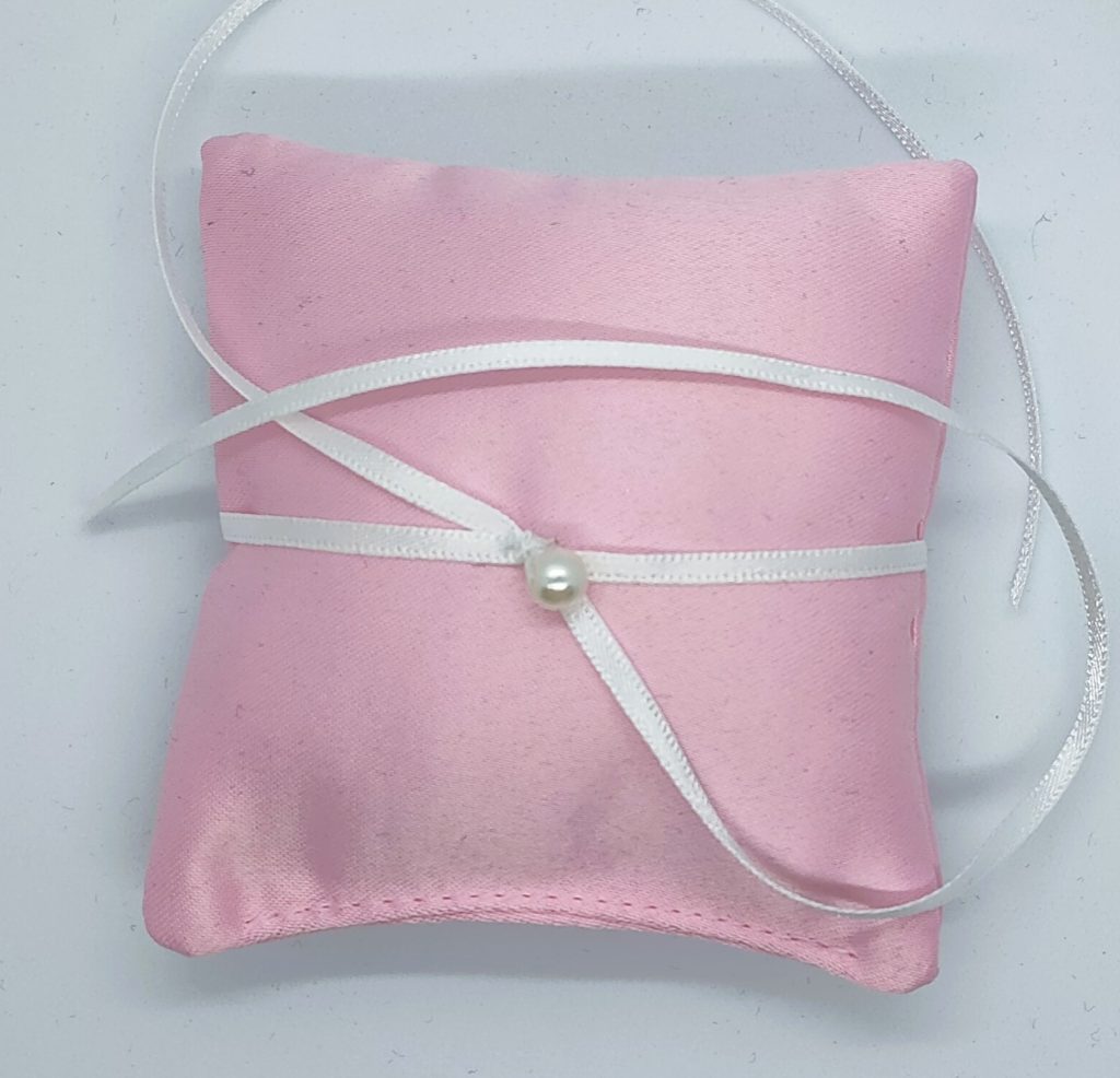 Wedding Day Ring Cushion PALE PINK With RIBBON