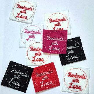 Beautiful Handmade Felt Embroidery Labels - Multi Colours - Square Shaped
