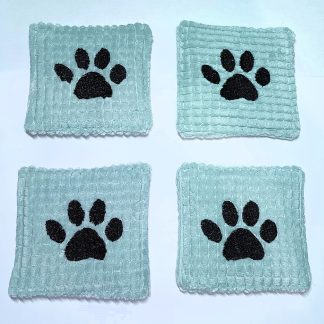 Paw Print Fabric Embroidery Coasters, Perfect Gifts for all Pet Lovers