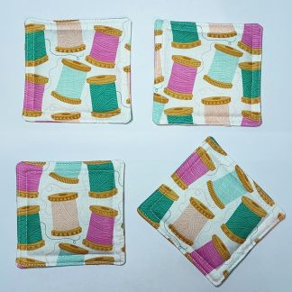 Handmade Fabric Coasters - Cotton Reels