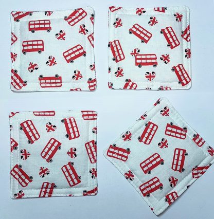 Handmade Fabric Coasters - London Print
