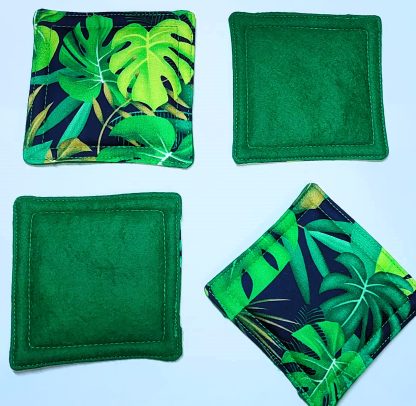 Handmade Fabric Coasters - Tropical Leaf Print