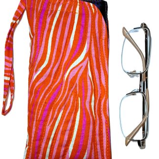Fabric Glasses Case - ORANGE ZEBRA PRINT