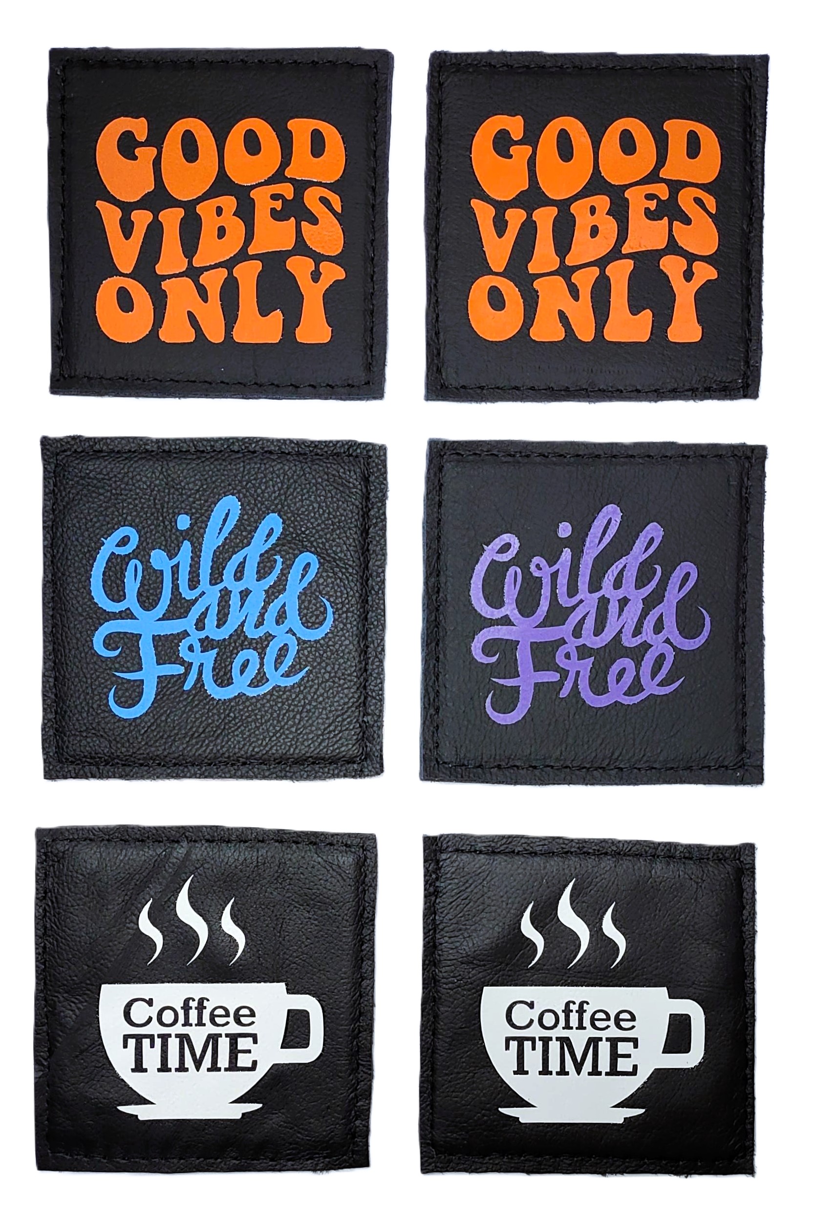 Handmade Leather Printed Coasters