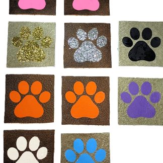 Handmade Vinyl Paw Print Leather square patch-Mixed Set